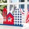 Glitzhome&#xAE; 16&#x22; Wooden Patriotic America House Table D&#xE9;cor